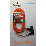 ACE 50ft Safety Orange 3-Outlet Power Cord 14/3 SJTW