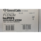 GenSPEED Cat6 Plenum PoE Blue 1000ft Cable - Category / DATA / NETWORK CABLE