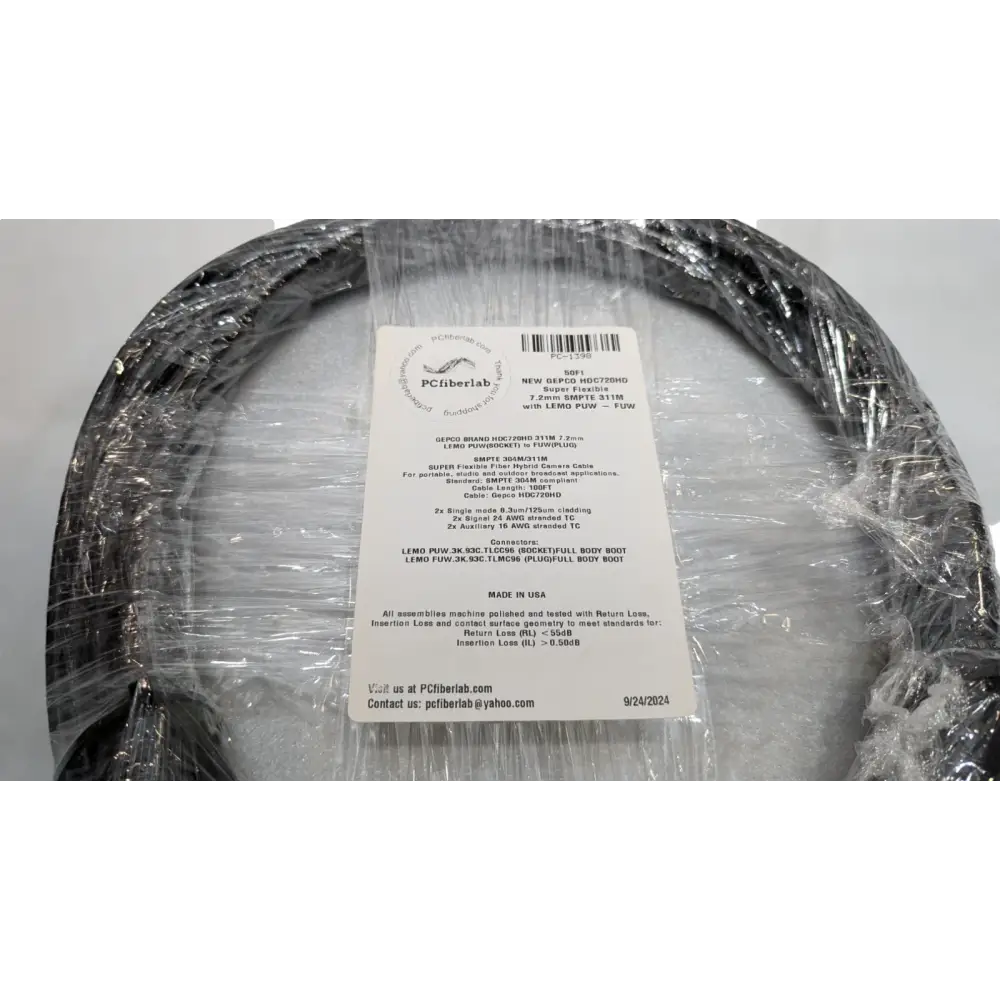 Gepco HDC720HD Lemo SMPTE Cable 100ft PUW FUW - SMPTE HDTV CAMERA